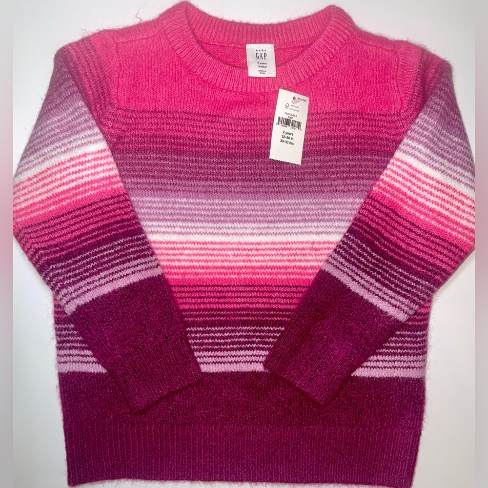 GAP Ombré Pink and Purple Sweater, Toddler Girl 2T NWT